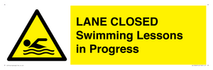 LANE CLOSED Swimming Lessons in Progress